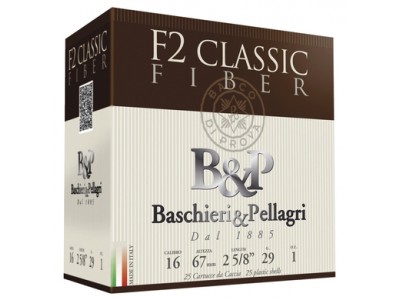 CARTOUCHES BASCHIERI & PELLAGRI F2 FIBER CAL 16/67 29g PB7 (BOITE DE 25)