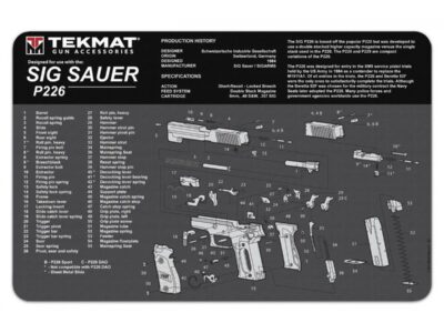 TAPIS DE DÉMONTAGE TEKMAT POUR PISTOLET ( VISUEL SIG P226 )
