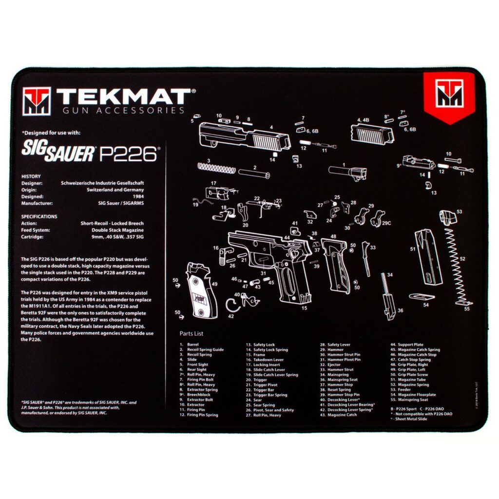 TAPIS DE DÉMONTAGE TEKMAT  ULTRA PISTOLET VISUEL SIG P-226