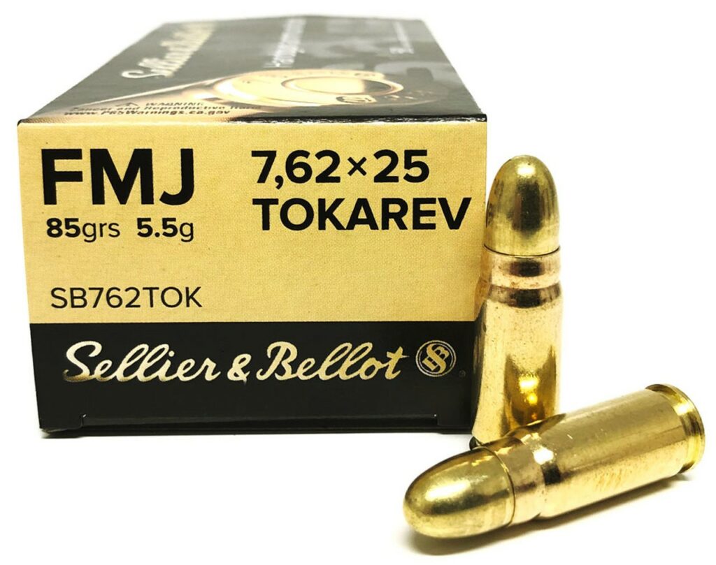 7,62x25 TOKAREV FMJ SELLIER & BELLOT (boîte de 50)