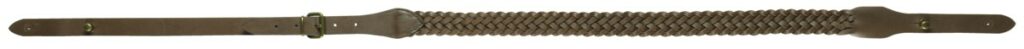 BRETELLE PLATE CUIR TRESSÉ ATTACHES BOUTON