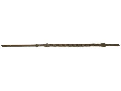 BRETELLE PLATE CUIR TRESSÉ PISTEUR ATTACHES BOUTON