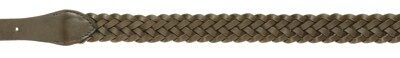 BRETELLE PLATE CUIR TRESSÉ PISTEUR ATTACHES BOUTON