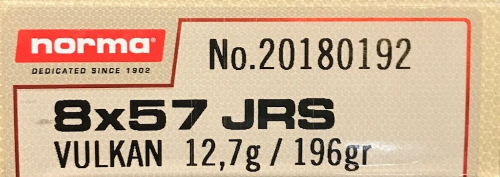 8x57 JRS VULKAN NORMA 12.7G/196GR (boîte de 20)