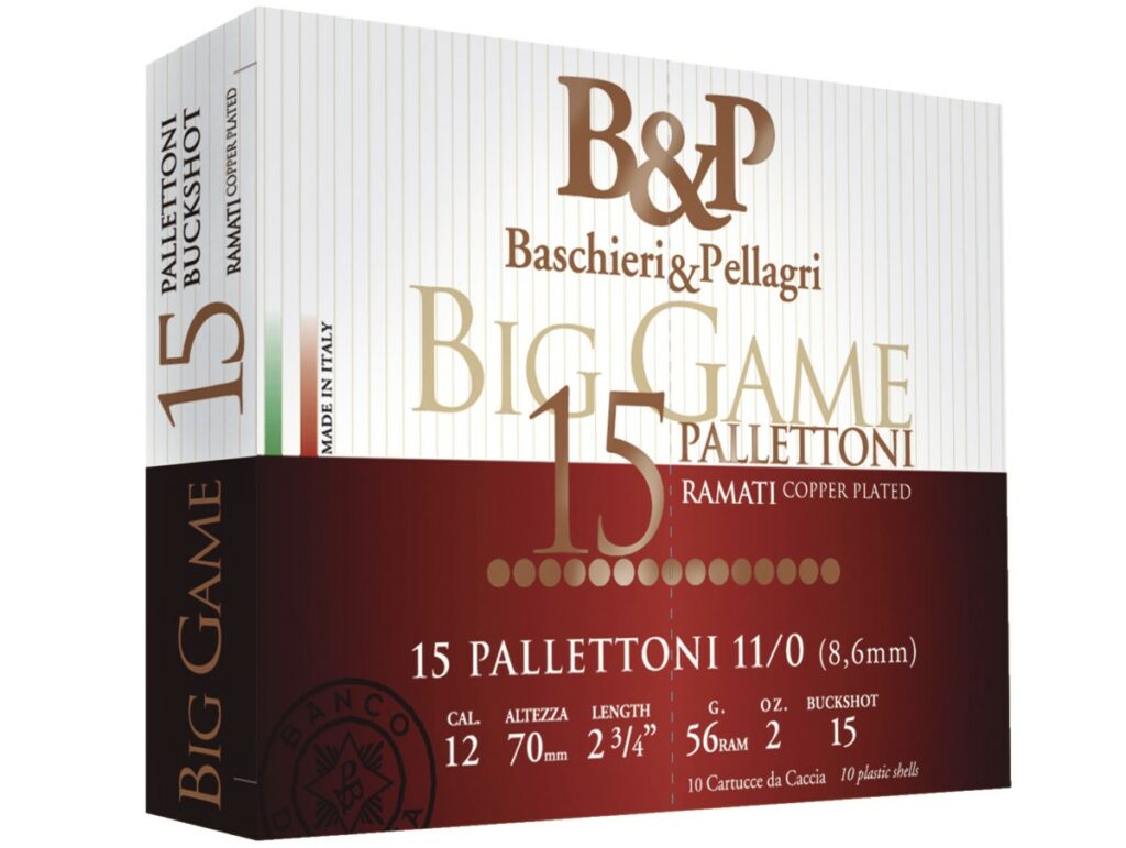 CHEVROTINE BASCHIERI & PELLAGRI BIG GAME CAL 12/70 15 GRAINS (boîte de 10)