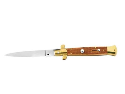 COUTEAU AUTOMATIQUE "ITALIEN" STILETTO MANCHE OLIVIER STRIÉ