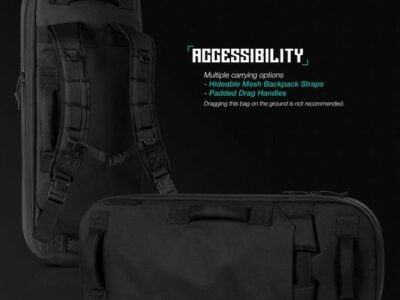Savior Equipment Covert Low Profile Discreet Soft Tactical SBR Rifle Bag w/ Backpack Strap, Black, 30''Long