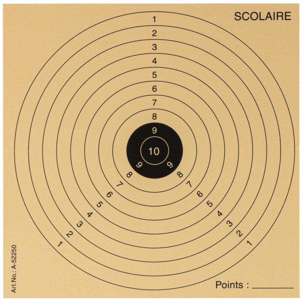 PAQUET DE 100 CIBLES 15x15 SCOLAIRE