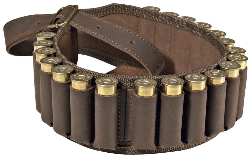 CARTOUCHIERE EN CUIR VIELLI 20 TUBES CAL 12