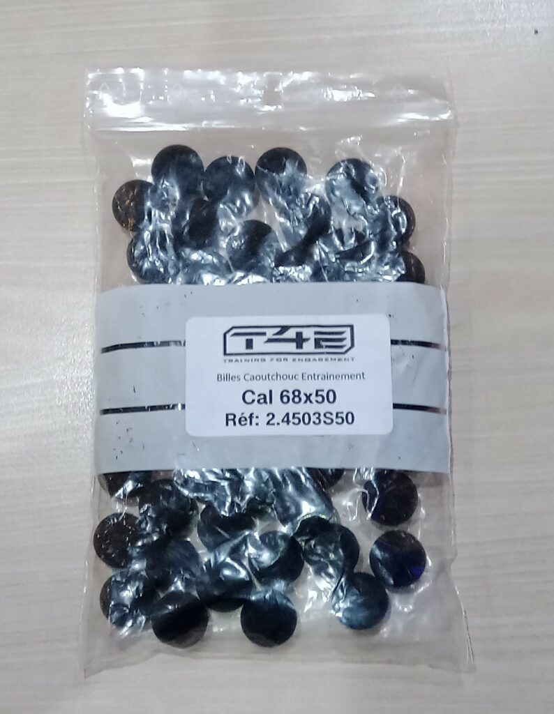 BILLES CAOUTCHOUC T4E RB68 SACHET DE 50