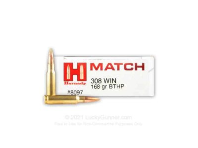 308WIN BTHP MATCH HORNADY 168GR BOITE DE 20