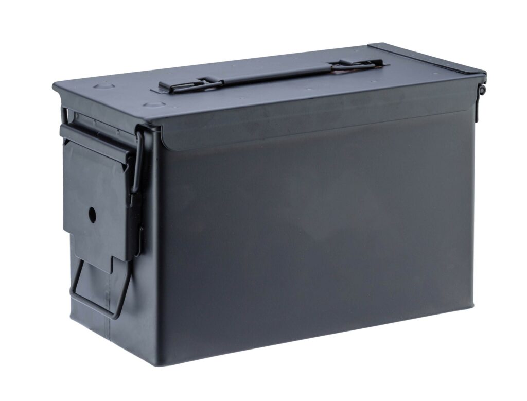 CAISSE A MUNITIONS METAL CAL .50 NOIR
