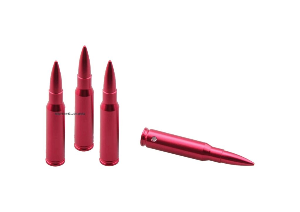 CARTOUCHES / DOUILLES DE MANIPULATION ALU CAL 7.62X51 / .308WIN (X4)