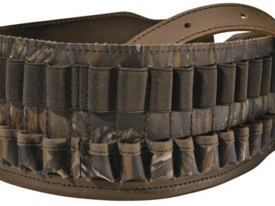 CARTOUCHIERE GRANDE CHASSE CUIR ET TISSU CAMO 20 CARTOUCHES