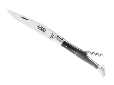 LAGUIOLE G.DAVID 2P CORNE MITRES INOX MAT 12CM CARBONE