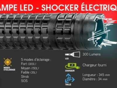 Matraque électrique Lampe LED XTREM SHOCK