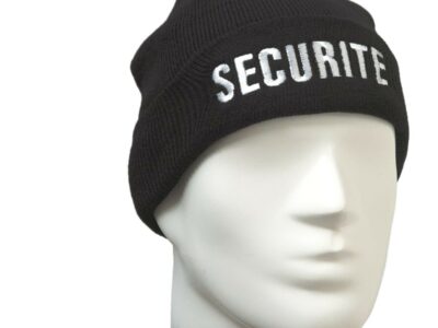 BONNET NOIR MAILLE THINSULATE BRODE SECURITE