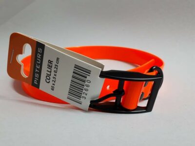 COLLIER PISTEUR Polyuréthane ORANGE 65cm x 25mm