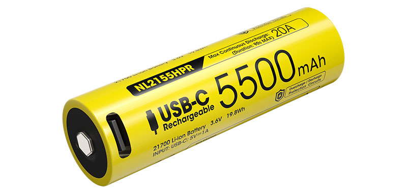BATTERIE / ACCU RECHARGEABLE 21700 5500mAh PAR USB-C