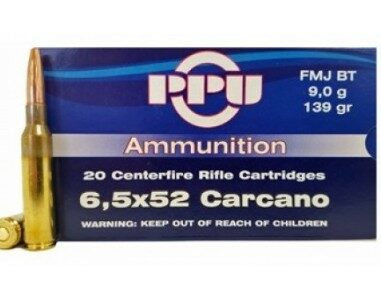 6,5x52 CARCANO PARTIZAN  PPU SP-BT (Boite de 20)