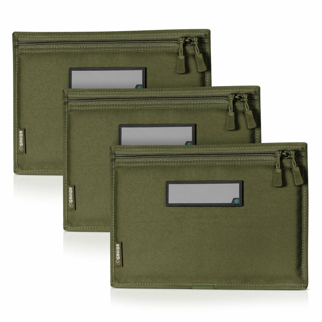 SAVIOR lot de 3 pochettes de rangement OD GREEN arme de poing