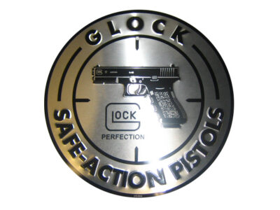 GLOCK PLAQUE METALLIQUE DECORATIVE