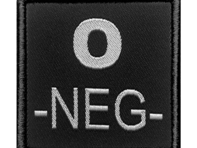 PATCH SANGUIN O NEGATIF NOIR