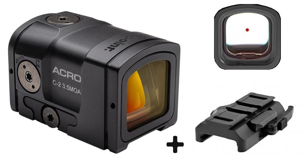 AIMPOINT ACRO C2 3.5 MOA + EMBASE QD WEAVER + BONNETTES