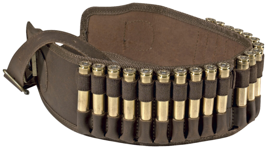 CARTOUCHIÈRE EN CUIR VIEILLI DOUBLÉ 20 CART. GRANDE CHASSE