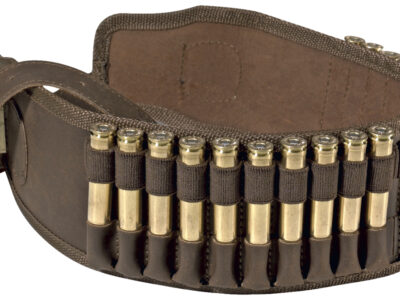 CARTOUCHIÈRE EN CUIR VIEILLI DOUBLÉ 20 CART. GRANDE CHASSE
