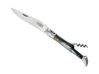 LAGUIOLE ANTAN 2PIECES CORNE MITRES INOX MAT 12CM