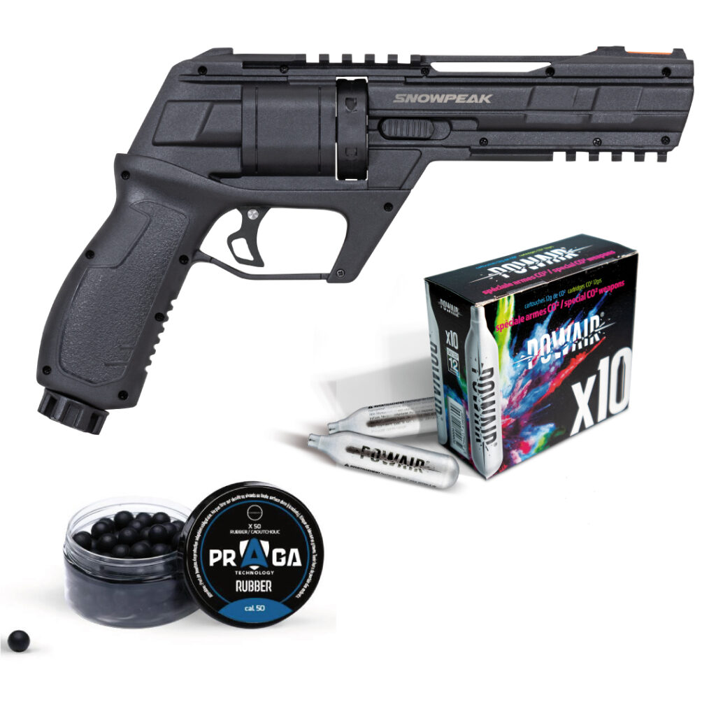 SNOWPEAK REVOLVER CP300 CALIBRE 50 BILLES CAOUTCHOUC 13 JOULES