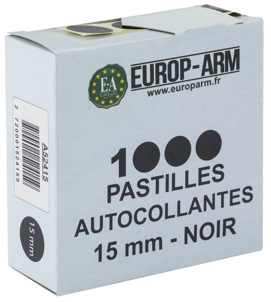 Pastilles autocollantes noires diam. 15mm