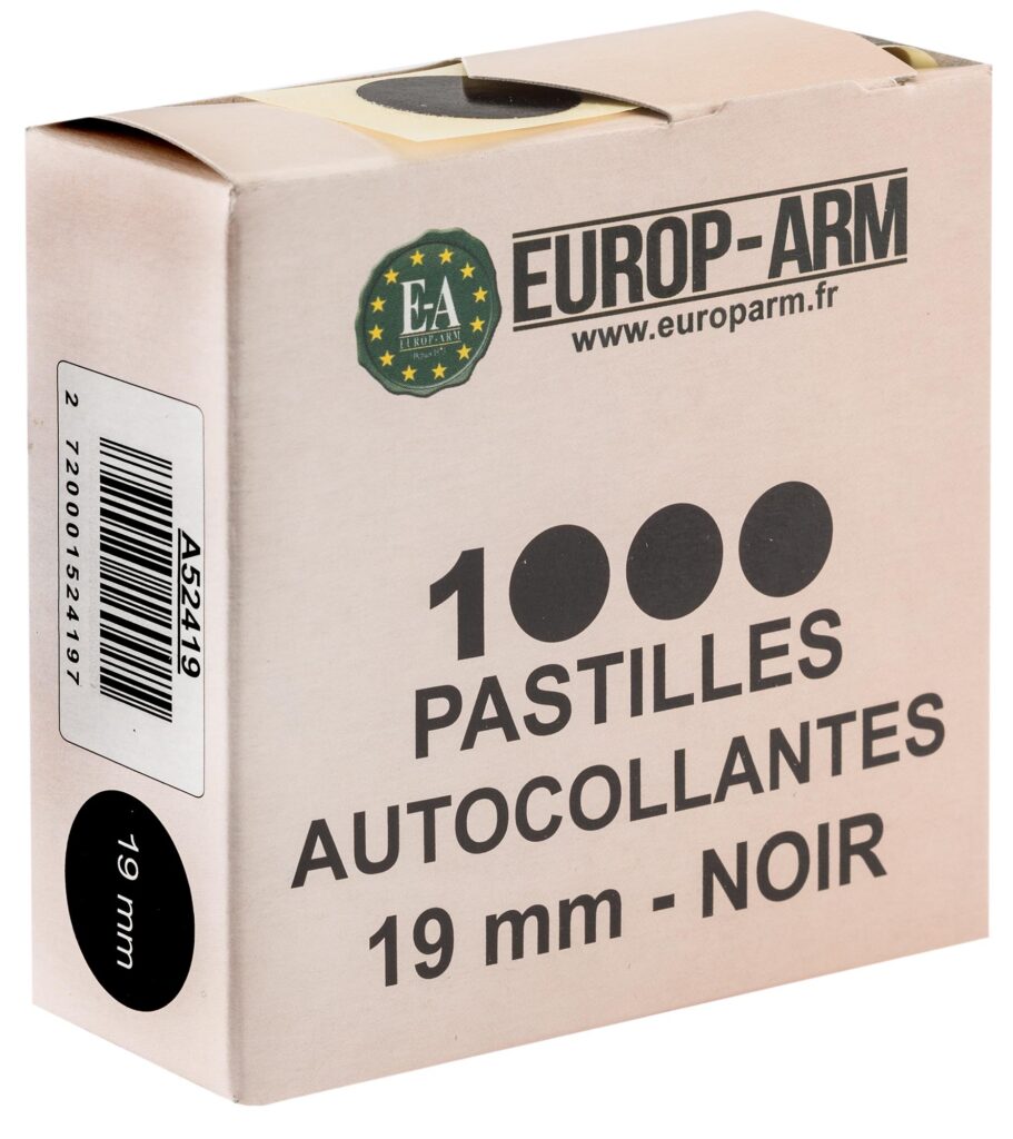 Pastilles autocollantes noires diam.19 mm